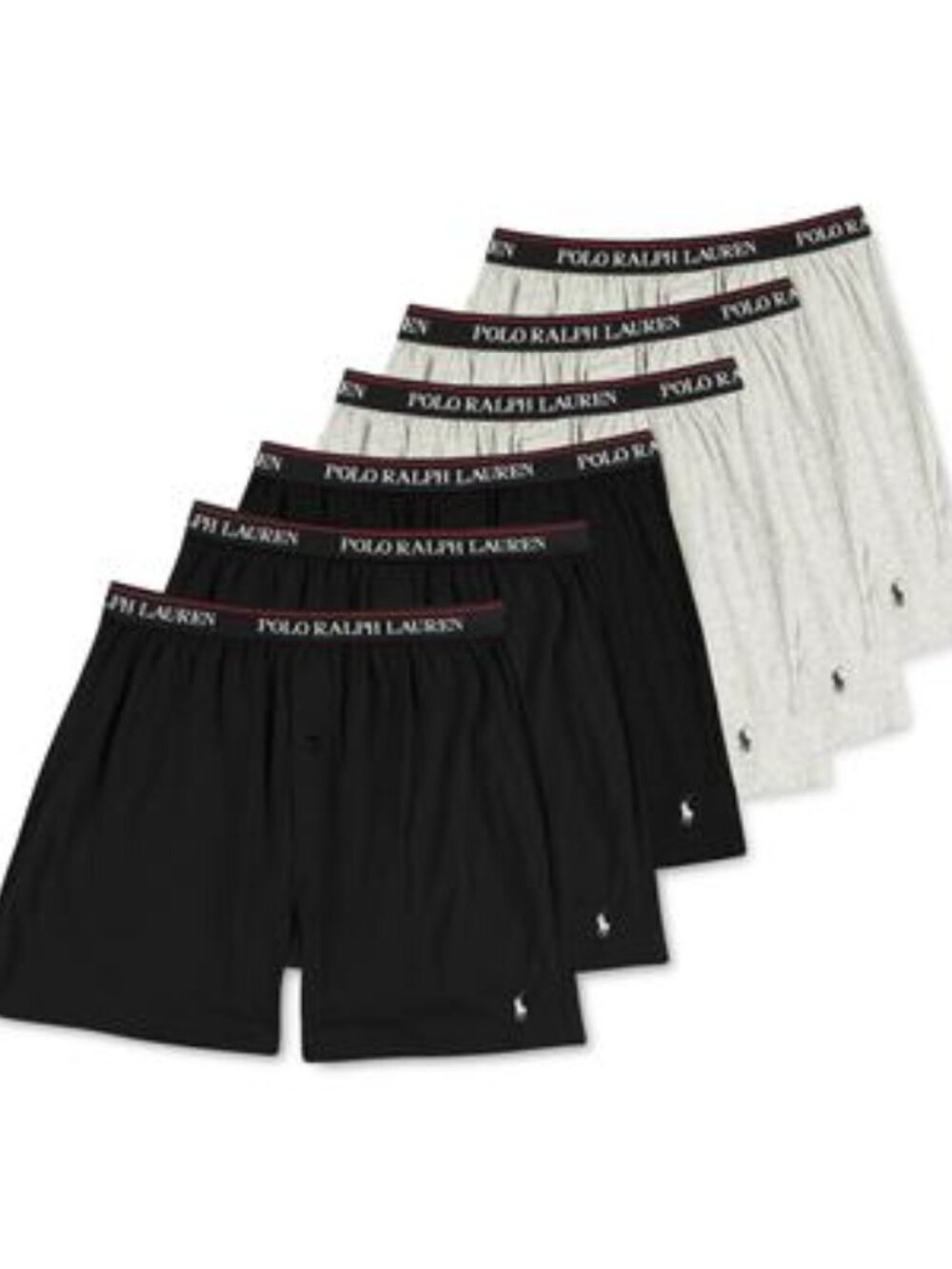 Polo Ralph Lauren Men's Six-Pack Knit Boxer Briefs - Black/Grey